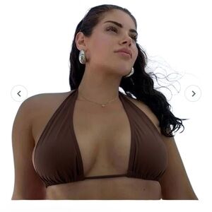 437 four three seven Aaliyah swim top bikini Espresso NEW